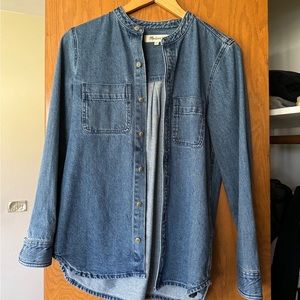 Madewell Denim Banded Collar Long Sleeve Shirt Jacket Size XS